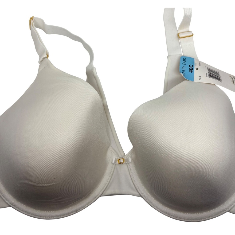 NEW Vanity Fair Full Coverage Underwire Bra Adjustable Straps White 40C